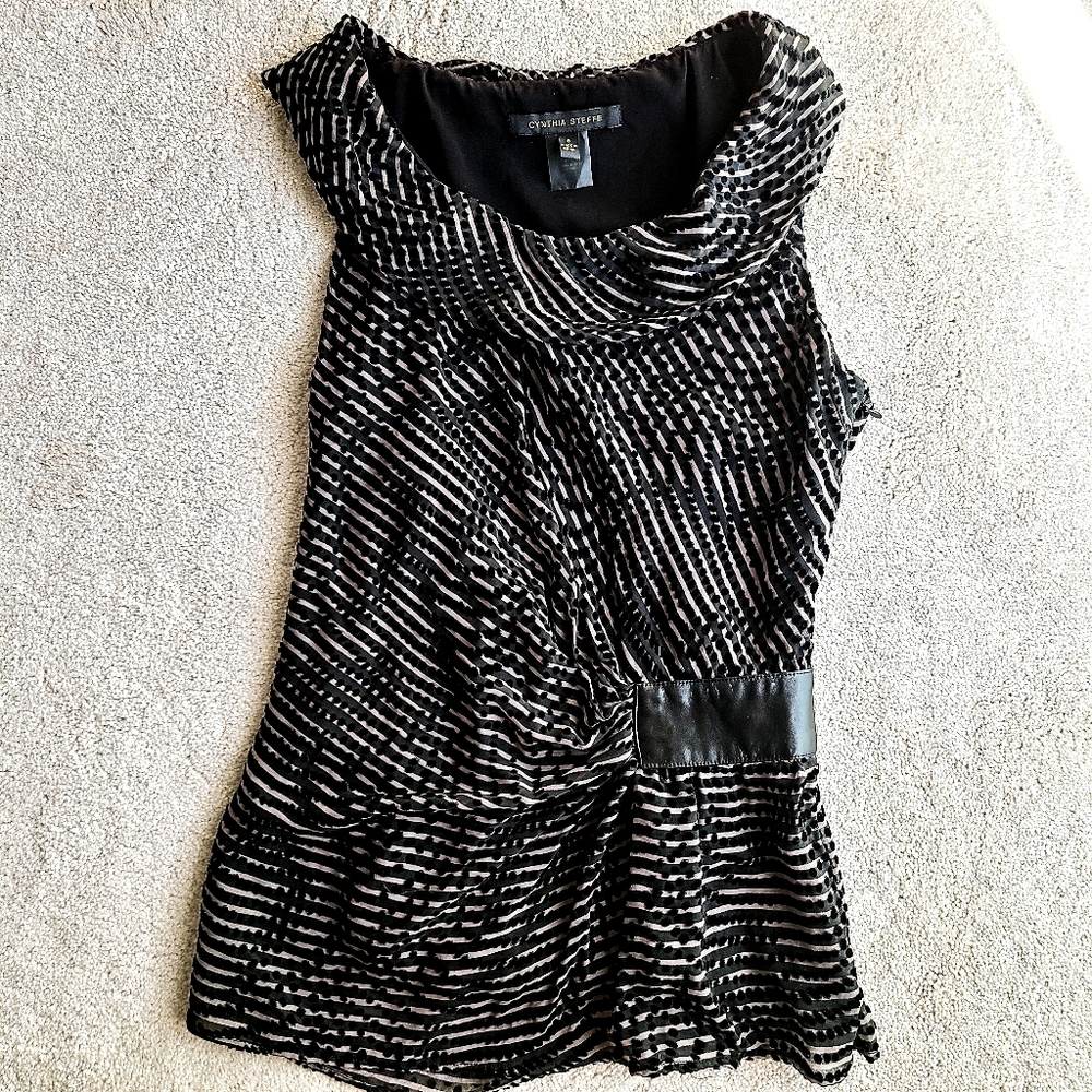 Cynthia Steffe Velvet & Silk Blend Sleeveless Top